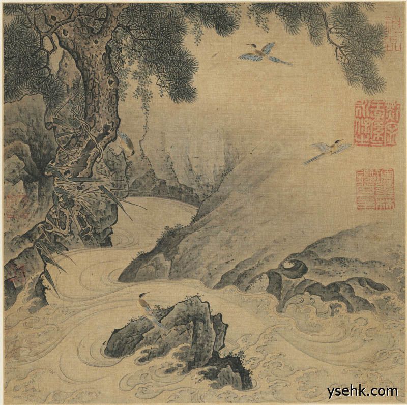 宋 佚名 松涧山禽图