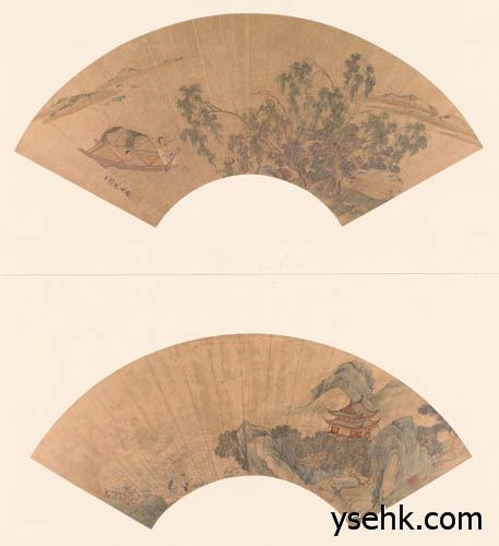 明 扇面画选,扇面复制,高仿复制画