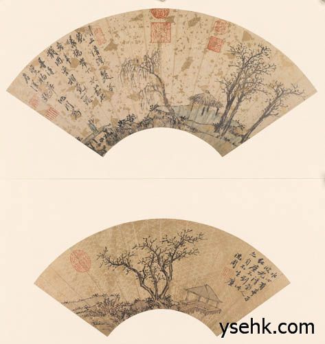 明 扇面精选 ,扇面复制,高仿复制画