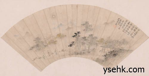 清 山水扇面,扇面复制,高仿复制画