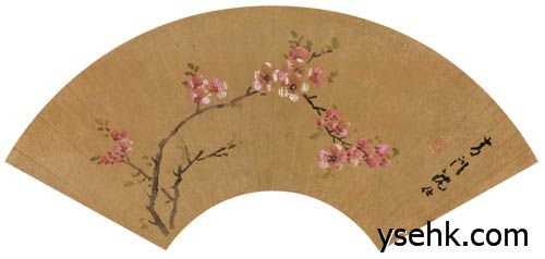 明 花卉扇面,扇面复制,高仿复制画
