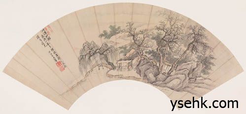 清 扇面,扇面复制,高仿复制画