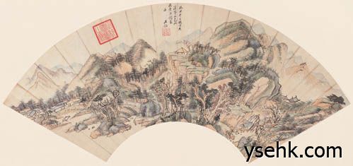 清 扇面,扇面复制,高仿复制画