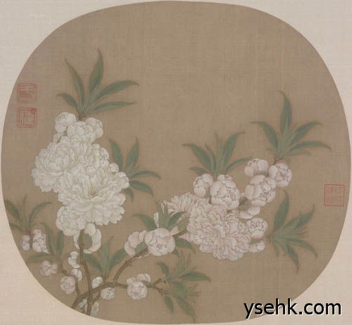 宋 碧桃图页复制画