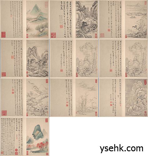 恽向 明 山水册,高仿复制画